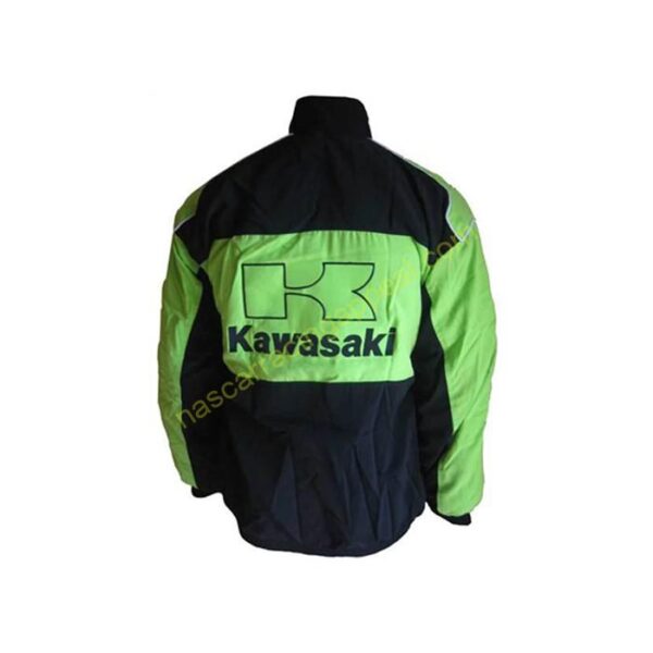 Kawasaki Motorcycle Jacket Black and Green back