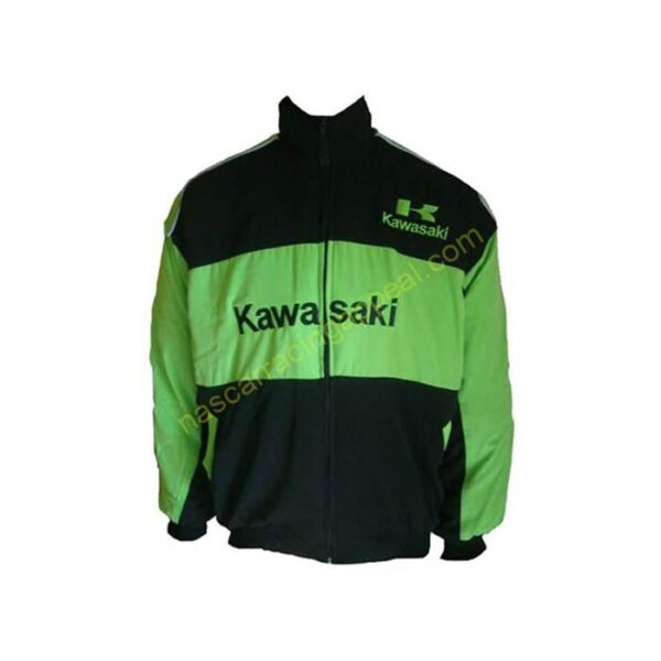 Kawasaki Motorcycle Jacket Black and Green, NASCAR Jacket