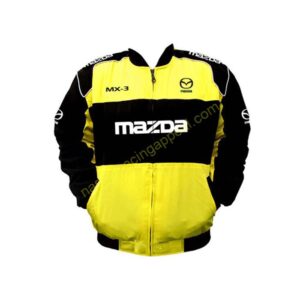Mazda MX-3 Racing Jacket Yellow and Black, NASCAR Jacket,