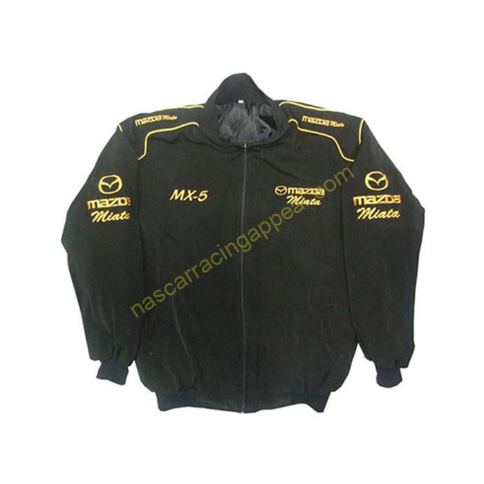 Mazda MX5 Miata Racing Jacket Black, NASCAR Jacket, | NascarRacingAppeal