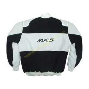 Mazda MX-5 Miata Racing Jacket Black and White, NASCAR Jacket,