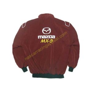 Mazda MX-5 Miata Racing Jacket Maroon, NASCAR Jacket,