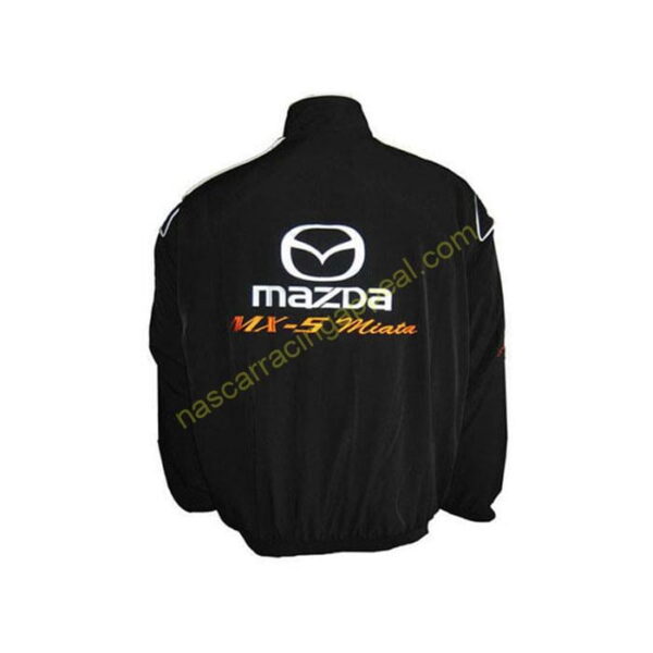 Mazda Miata MX-5 Racing Jacket front Black, NASCAR Jacket,