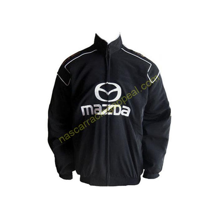 Mazda Miata MX-5 Racing Jacket front Black, NASCAR Jacket ...