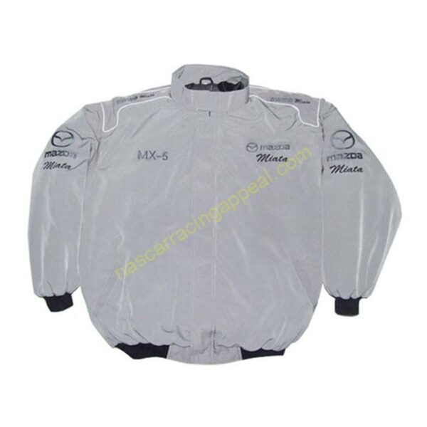 Mazda Miata MX-5 Racing Jacket front Black, NASCAR Jacket,