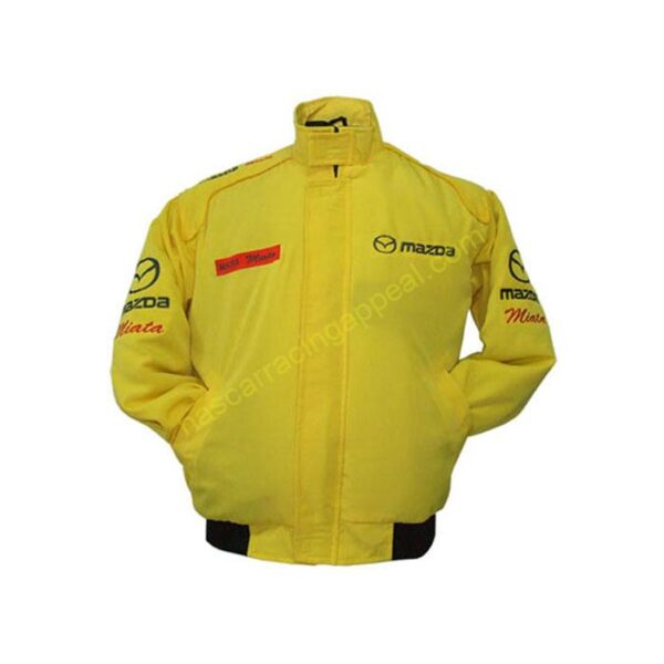 Mazda Miata Racing Jacket Yellow, NASCAR Jacket,