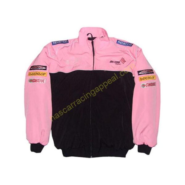 Mini Cooper Racing Jacket Light Pink and Black, NASCAR Jacket,