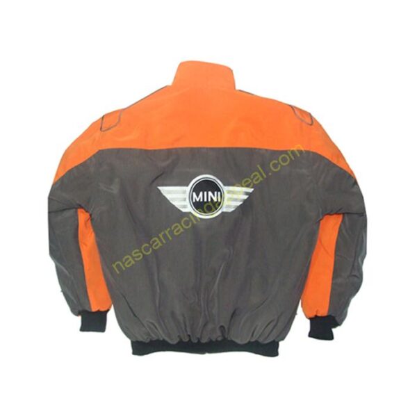 Mini Cooper Racing Jacket Orange and Gray, NASCAR Jacket,