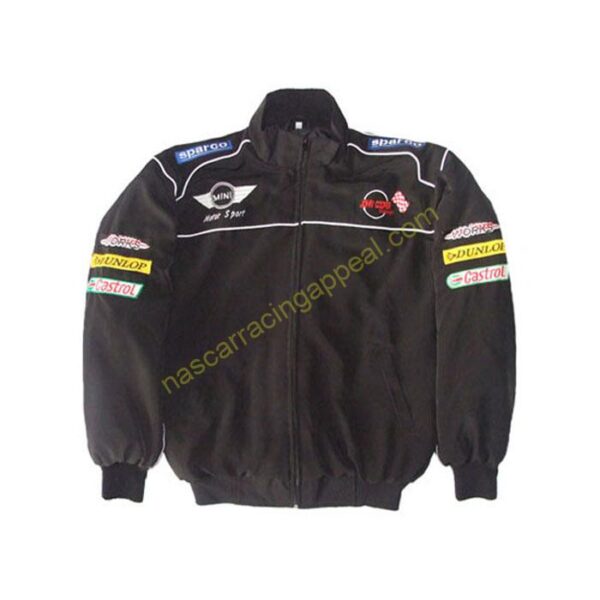 Mini Cooper Sport Racing Jacket Black, NASCAR Jacket,