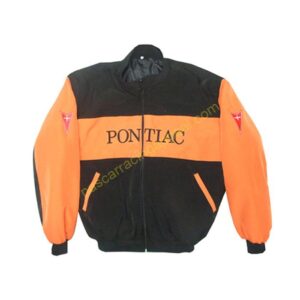 Pontiac Racing Jacket Orange and Black, NASCAR Jacket,