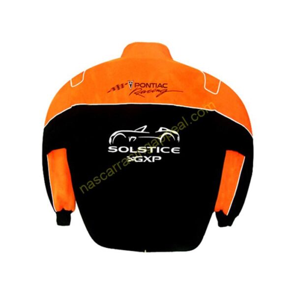 Pontiac Solstice GXP Racing Jacket Black and Orange, NASCAR Jacket,