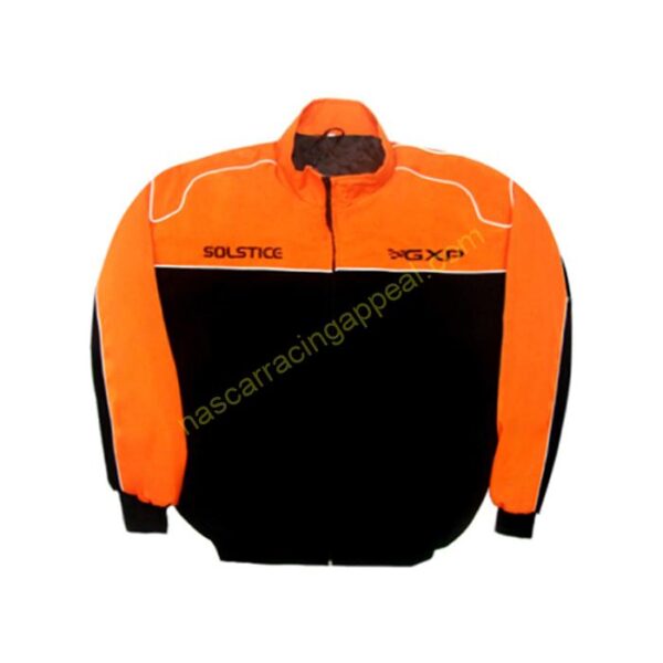 Pontiac Solstice GXP Racing Jacket Black and Orange, NASCAR Jacket,