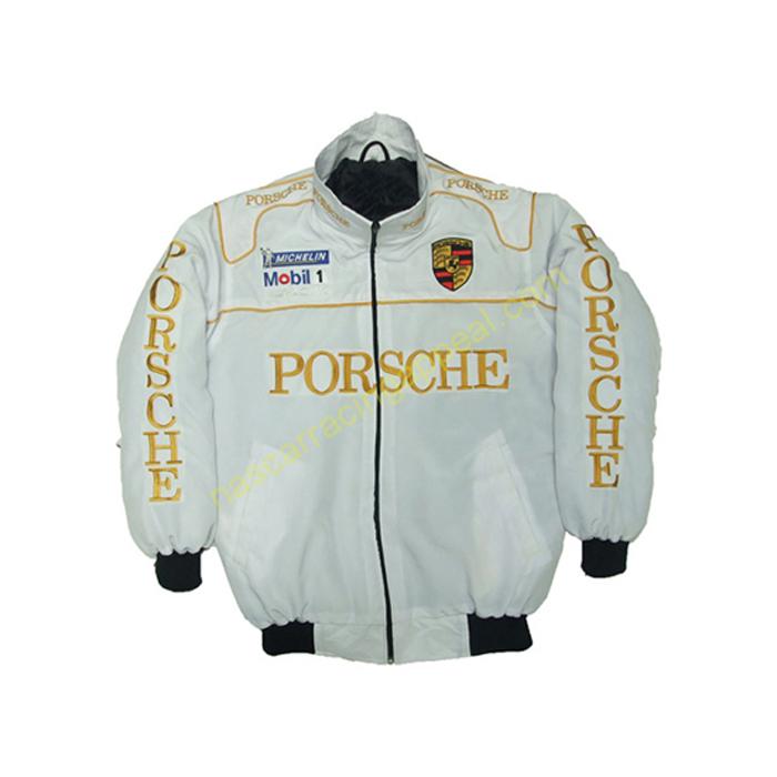 Porsche Racing Jacket, White, NASCAR Jacket | NascarRacingAppeal