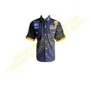 Renault Racing Shirt, Crew Shirt Dark Blue with Orange trim, NASCAR Shirt,
