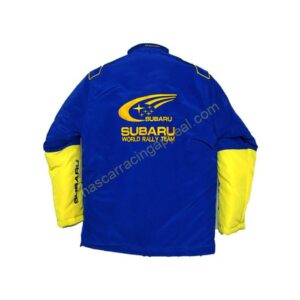 Sabaru Blue & Yellow Racing Jacket, NASCAR Jacket,