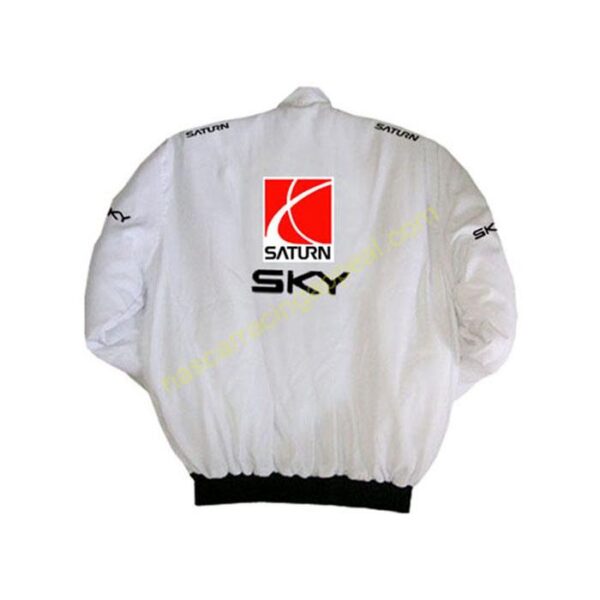 Saturn Sky, Racing Jacket, White, NASCAR Jacket - Image 2