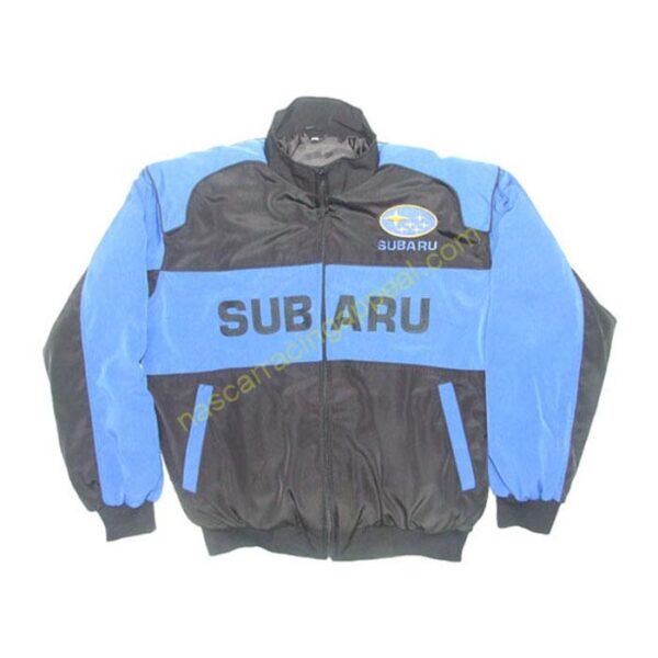 Subaru Racing Jacket Black and Royal Blue, NASCAR Jacket,