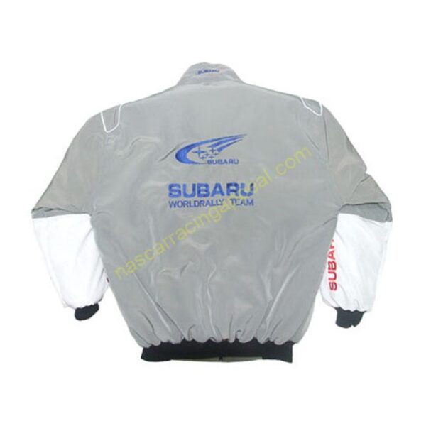 Subaru Racing Jacket Light Gray and White, NASCAR Jacket,