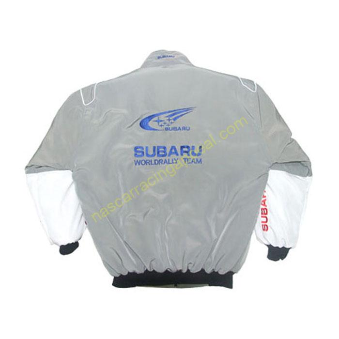 Subaru Racing Jacket Light Gray and White, NASCAR Jacket ...