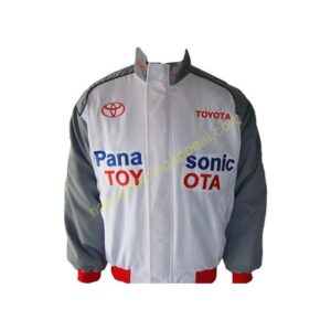 Toyota Panasonic Racing Jacket White and Gray, NASCAR Jacket,