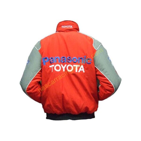 Toyota Panasonic Racing Jacket, White and Red, NASCAR Jacket,