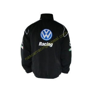 VW Volkswagen Black Embroidered Racing Jacket, NASCAR Jacket,