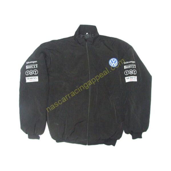 VW Volkswagen Black Racing Jacket, NASCAR Jacket,