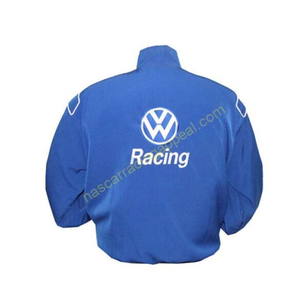 VW Volkswagen Blue Racing Jacket Coat, NASCAR Jacket,