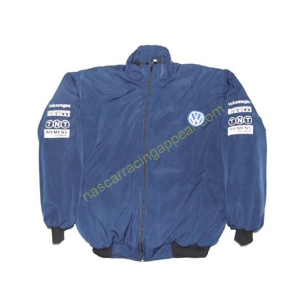 VW Volkswagen Dark Blue Racing Jacket, NASCAR Jacket,