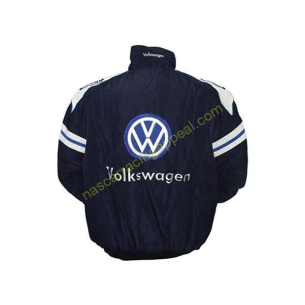 VW Volkswagen DarkBlue with White Trim Jacket, NASCAR Jacket,