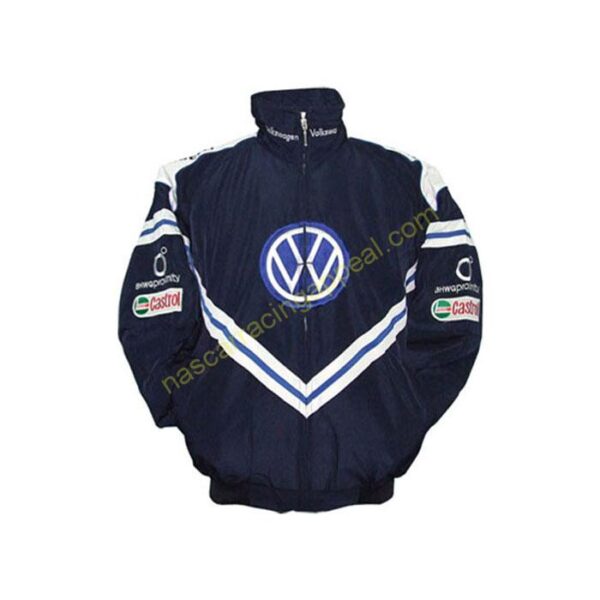 VW Volkswagen DarkBlue with White Trim Jacket, NASCAR Jacket,