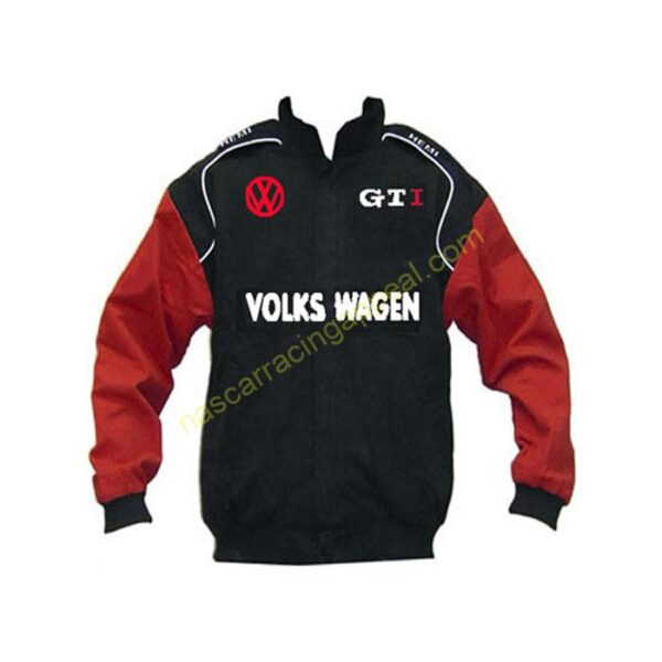 VW Volkswagen GTI Black & Red Racing Jacket, NASCAR Jacket,