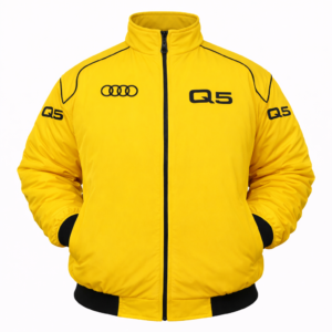 Yellow Audi Q5 racing jacket zip front embroidered