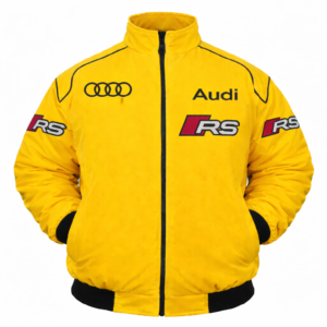 Yellow Audi RS6 racing jacket zip front embroidered