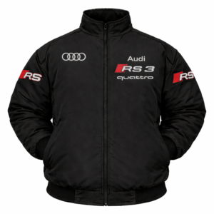 Black Audi RS3 racing jacket front embroidered logo
