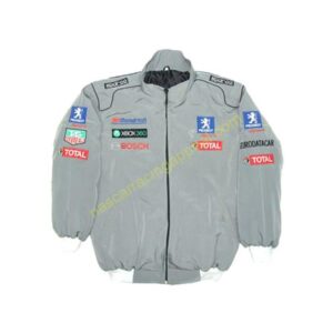 Peugeot Sport Racing Jacket Gray, NASCAR Jacket,