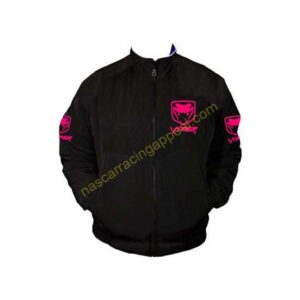 Viper Fangs Racing Jacket, Black with Pink Embroidery, NASCAR Jacket,