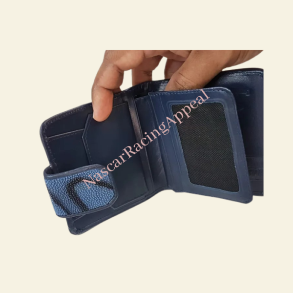 Blue Grade A stingray leather wallet