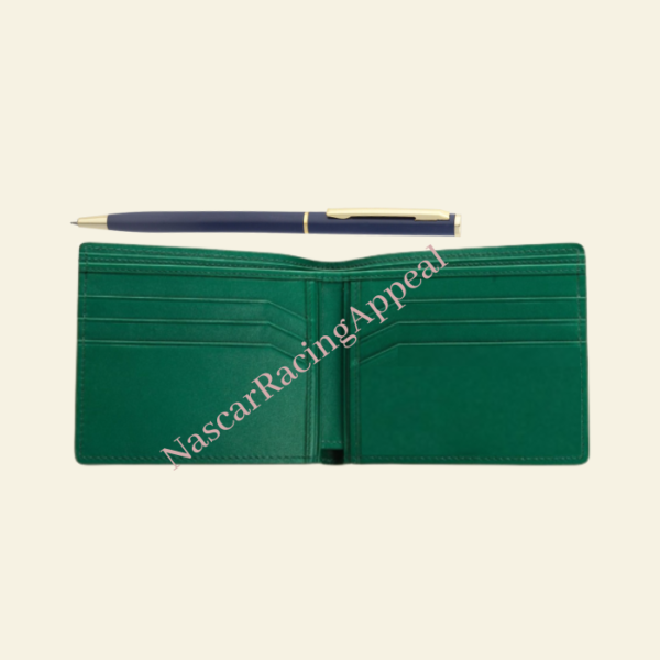 Green Polished Stingray Skin Leather Wallet