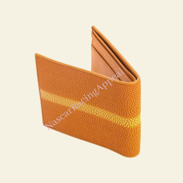 Orange Stingray Skin Wallet Manufactured From NascarRacingAppeal