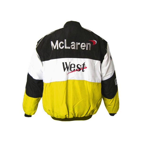 Mercedes Benz Warsteiner McLaren Racing Jacket Black White Yellow back