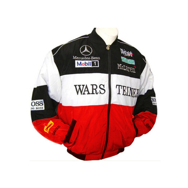 Mercedes Benz Warsteiner McLaren Racing Jacket Black White Red front