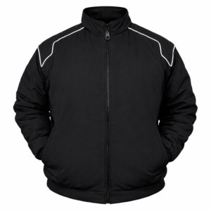 Plain Black with White Piping Racing Jacket