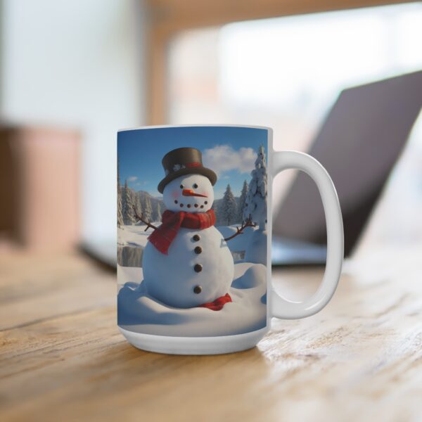 Christmas Merry Coffee Ceramic Mug, Christmas Coffee cap, Christmas Coffee mug, Coffee mug, ceramic mug, Blue White ceramic mug, 15oz - Image 4