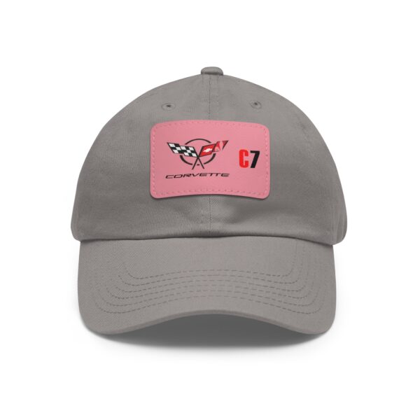 Corvette  C7, Personalized Hats, Custom Hats, Custom Company Hats, Business, Teams, Event Hats Dad Hat with Leather Patch (Rectangle) - Image 13