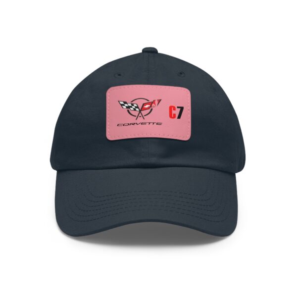 Corvette  C7, Personalized Hats, Custom Hats, Custom Company Hats, Business, Teams, Event Hats Dad Hat with Leather Patch (Rectangle) - Image 33