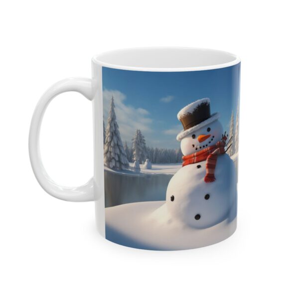 Christmas Merry XMass Coffee Ceramic Mug, Christmas Coffee cap, Christmas Coffee mug, Coffee mug, ceramic mug, Blue White ceramic mug, 15oz - Image 3