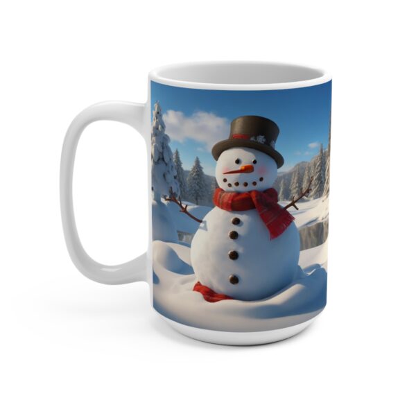 Christmas Merry Coffee Ceramic Mug, Christmas Coffee cap, Christmas Coffee mug, Coffee mug, ceramic mug, Blue White ceramic mug, 15oz - Image 3