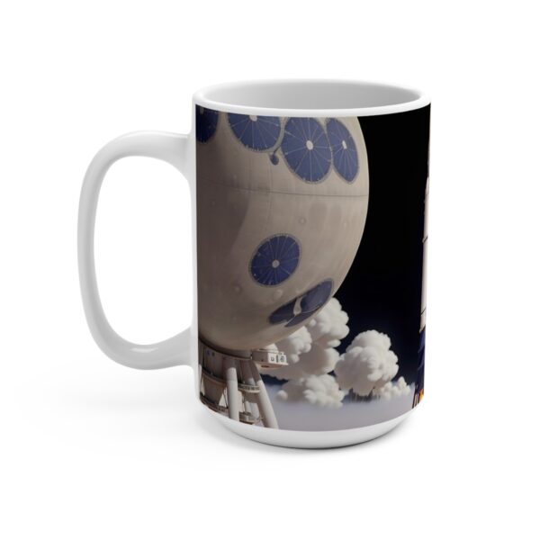 Rocket Coffee Mug, Rocket Coffee Ceramic Mug, Rocket Coffee mug, Rocket Coffee mug, celebration ceramic mug, Rocket White ceramic mug, 15oz - Image 3