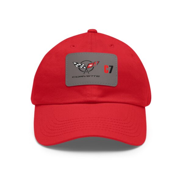 Corvette C7, Red, Personalized Hats, Custom Hats, Custom Company Hats, Business, Teams, Event Hats Dad Hat with Leather Patch - Image 5